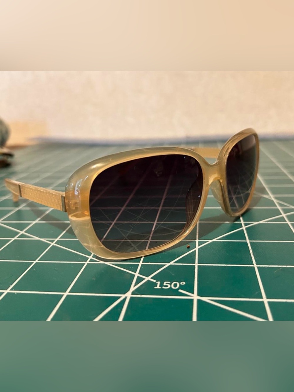 Vintage Nautica Oversized Sunglasses in Champagne Frame with Dark Lenses